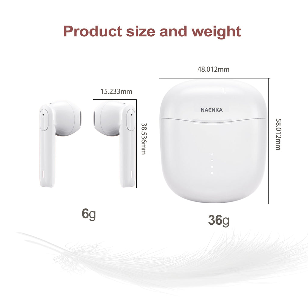 Nank Lite Wireless Gaming Earbuds with Charging Case White