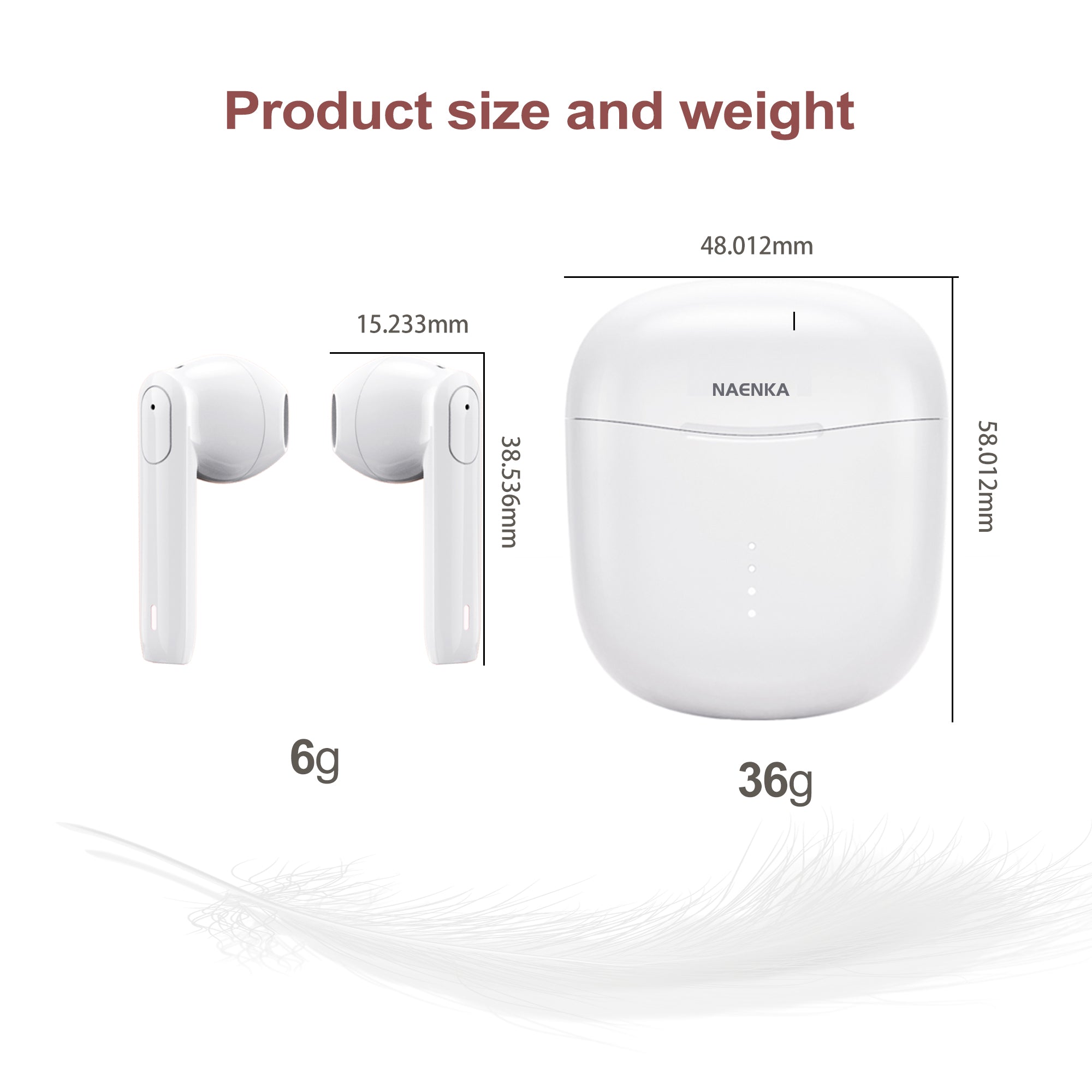 Nank Lite Wireless Gaming Earbuds with Charging Case White