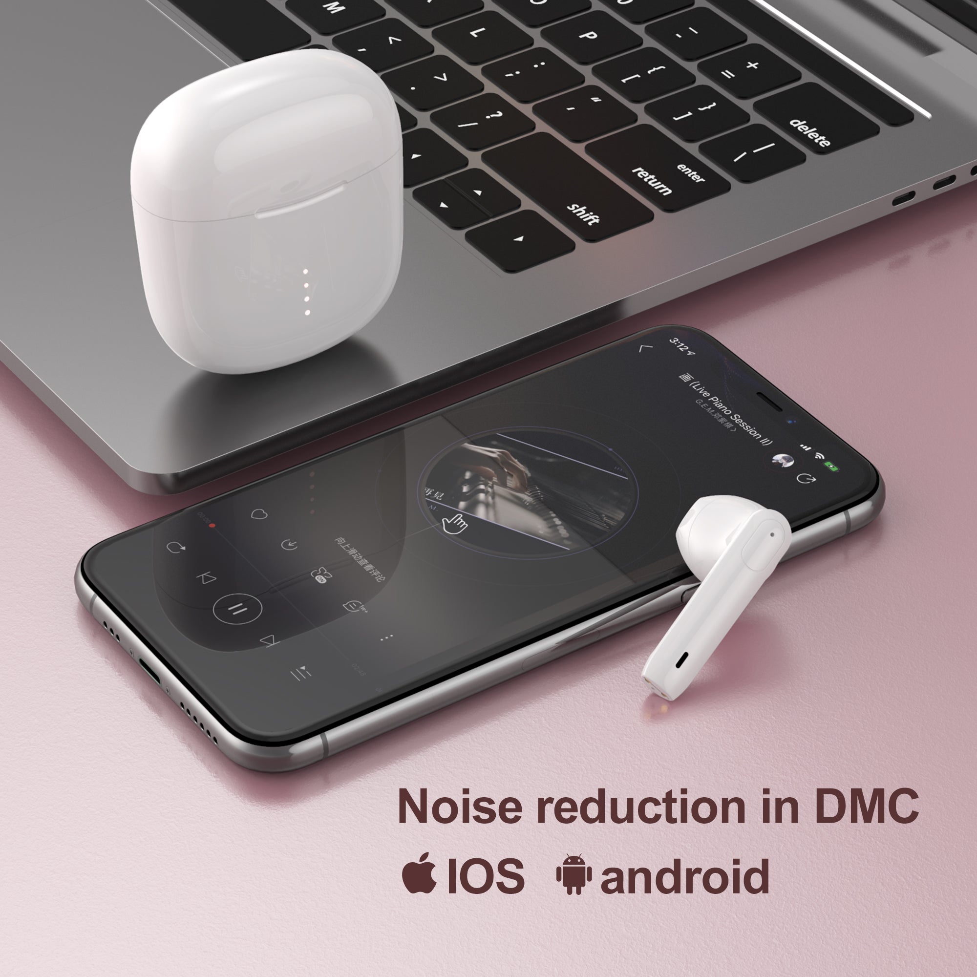 Nank Lite Wireless Gaming Earbuds with Charging Case White